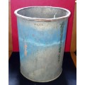 ANTIQUE THICK PRESSED METAL `KEEP OUR TOWN CLEAN` LAMP POST WASTE BIN. 35CM HIGH.