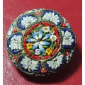 ANTIQUE MICRO MOSAIC BROOCH. ITALY MADE.