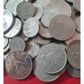 100 X ZIMBABWE COINS. FROM UNC TO CIRC. UNSORTED MIXED LOT.