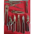 120 MORE ITEMS ON SAME AUCTION!! 10 X ANTIQUE METAL CUTTING TOOLS !!! ONE BID FOR ALL !
