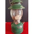 VINTAGE COLEMAN 201 KEROSENE LANTERN. ORIGINAL GLASS. WICHITA KANSAS.