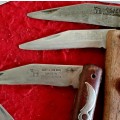 5 X VINTAGE OKAPI KNIFES PLUS TWO BLADES. RESTOURATION JOB.