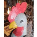 MASIVE VINTAGE WOODEN CARFED HINGED ROOSTER !! 60CM LONG !! STUNNING DETAIL !!