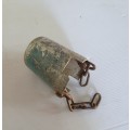 Antique/Vintage metal shell water tap locker with chain.