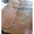 1940s HUGE THICK LEATHER POSTMAN LETTER BAG. ALL INTACT.
