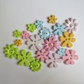 Lot of 21 pastel colour flower buttons
