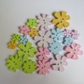 Lot of 21 pastel colour flower buttons