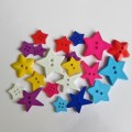 Lot of 21 star shape buttons - Different sizes and colours