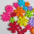 Lot of 19 colourful flower buttons