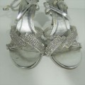 Silver evening sandles - Size: 6