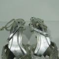 Silver evening sandles - Size: 6