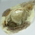 Vintage Canadian Rabbit skin and Raccoon tail winter cap - Size medium - 57 cm