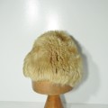 Light brown fur hat - 56 cm