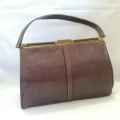 Vintage Brown skin pattern evening bag - made in England - excellent condtition