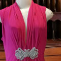 Pink cocktail dress with diamante - Size L