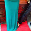 Beautiful emerald green evening dress with bling-bling beading detail - Size 16