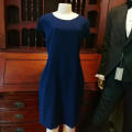 Knee length navy blue lined dress - Size 16