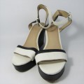 Trenery All Leather black and white wedges size 7 - almost new