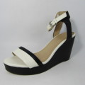 Trenery All Leather black and white wedges size 7 - almost new