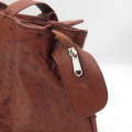 Genuine Ostrich leather handbag - Dark Brown
