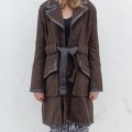 Brown Heavy long jacket lined with beautiful material size M