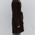 Brown Heavy long jacket lined with beautiful material size M