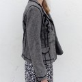 DERHY grey and black jacket ( expensive in USA ) 77% wool size M lined