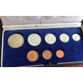 1971 South Africa Short Proof coin set R1 to 12c