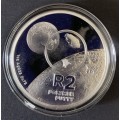 2019 Proof R2 Crown South Africa Invention series Polymer Putty Silver 1oz coin with cert, no box