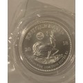 Rare 2018 Great Wall privy Mintmark 1oz Silver Krugerrand coin still in factory sealed packaging