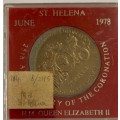 1978 One Crown Silver 28.28g St Helena  25th Anniversary of the Crown Queen Elizabeth coin