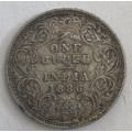 1886 India one rupee Silver coin