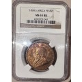 VERY HIGH GRADED 1898 ZAR PENNY BRONZE COIN NGC MS65RB - only 6 better