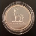 1oz silver medallion Rhodesia Livingston Mint coin in capsule circ 1975
