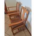 Antique Oak Arm Chairs - Sold as a Pair.