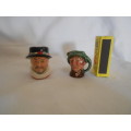 Pair of Royal Doulton Minature Character/Toby Jugs : "The Beefeater" and "Arriet"