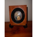 Antique, Italiain, Signed Miniature Painting of Lady on Celluloid, Burr Walnut Frame : Gd Con