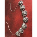 Beautiful Vintage 1940's Marcasite Necklace, Floral Design, 40cm Long, silver chain, Gd Con
