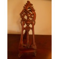 Beautifully Carved Wooden TABLE EASEL (39cm H) VG Condition
