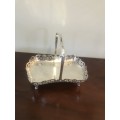 Very attractive Vintage Silver-Plated Handled Footed Basket  : Gd Condition