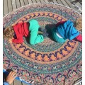 Round Beach Towel with Terry backing, Roundie, Yoga Towel, Table Cloth,