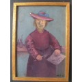 Self portrait by artist oil on board singed MES dated 66
