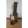 Original Fender Stratocaster with Case, Strap and Cables and Marshall Amp