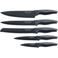 Royalty Line Carbon Handle 5-Piece + BONUS PEELER Black Ceramic Coating Knife Set RL-CB5