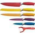 Royalty Line Steel Colourful Knife Set - 5 Piece Stainless  + FREE BONUS (PEELER)