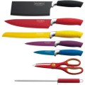 Royalty Line 8-Piece Colourful Non-Stick Knife Set with Acrylic Stand