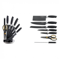 Royalty Line 8-Piece Black Non-Stick Knife Set with Acrylic Stand