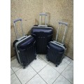 Set of 3 Lightweight Travel Luggage Bags - Universal Wheels - (Meroon)