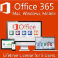 Microsoft Office 365 Pro  5 Devices Windows Mac 5TB Cloud