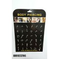 BODY PIERCING-SURGICAL STEEL-MIXED DESIGNS-36 PIECES BARGAIN